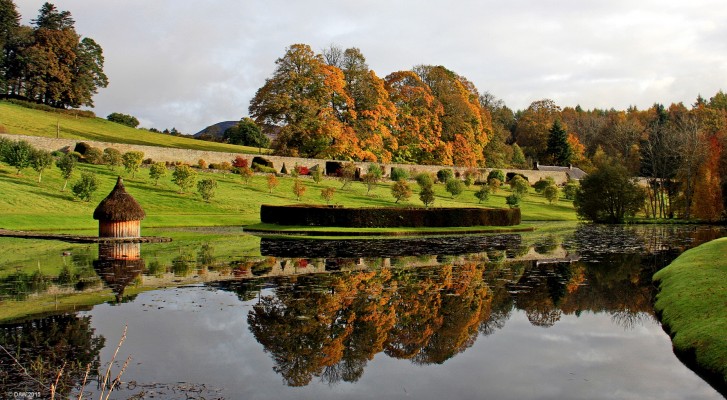 Reflections, Blair Castle Garden
Inside the walled garden on a calm Autumn day, Blair Castle. [url=http://streetmap.co.uk/map.srf?X=286954&Y=766299&A=Y&Z=115/] Map location. [/url]
