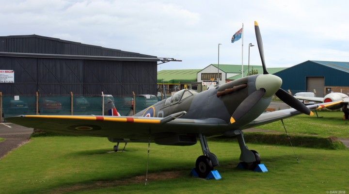 Montrose Air Station Heritage Centre
A replica spitfire at the Heritage centre at the former Montrose Air Station.  This small museum is hidden in an industrial estate but is worth a visit.  Montrose was the first active Military Airfield in the UK in 1913.  Some of the sheds in the industrial estate now being used by commercial companies date from that time period. [url=http://streetmap.co.uk/map.srf?X=371914&Y=759487&A=Y&Z=120/] Map location. [/url]
