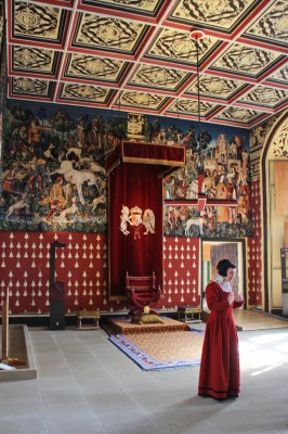 Royal Palace, Stirling Castle
The Queens Inner Hall at the Royal Palace, Stirling Castle.  Everything you see here is a contemporary reproduction of what  the Palace is thought to have looked like when it was first completed in the 1540s.  The tapestries hanging on the walls were hand made during the 13 year project to restore the Palace.
