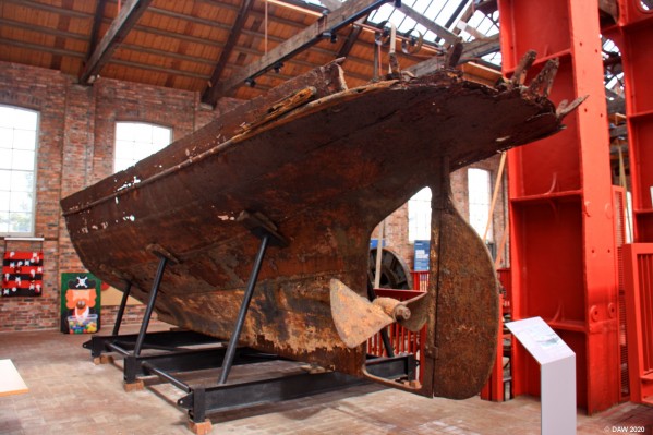 SS Rifle, Scottish Maritime Museum, Irvine
The remains of a rare example of a small pre-fabricated screw steamer. Purchased by Locheil estate in the 1860s for use on Loch Arkaig to ferry goods and passengers between the communities around the loch.  The boat was laid up in the 1930s but while awaiting being scrapped she sank. During the war the army used explosive to remove the wreck from the pier and it wasn't until  1990 she was finally raised, its a wonder so much is still remains.
