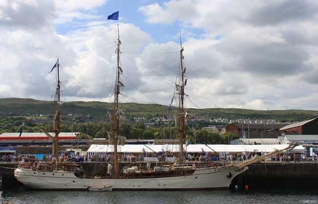 Sailing Ship Europa, Tall Ships 2011, Greenock
Built in 1911 in Hamburg as a lightship.  In 1986 she was taken to the Netherlands where she underwent an 8 year conversion to become a three masted bark.
