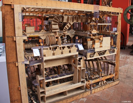 Engine room wooden model, Scottish Maritime Museum, Irvine
This is an example of a wooden model of a ships engine room, before the days of CAD this was the best way for designers to see how everything would fit in the space available.  This model came from Govan Shipbuilders and was used in the early 1980s.
