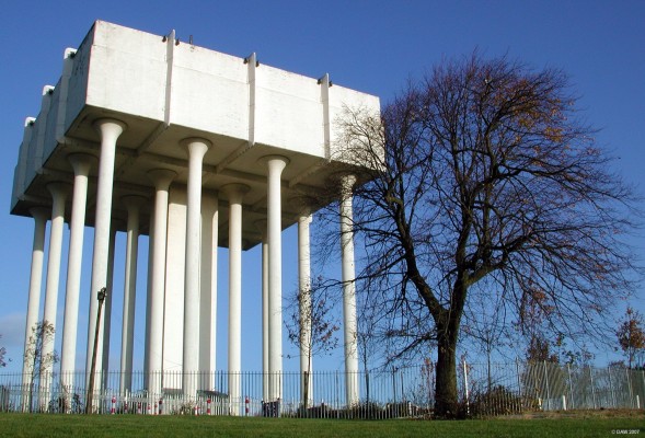 The Cranhill Water Tower
You either love these or you hate them but the North of Glasgow has several and they are landmarks seen for miles around.  This one is on Skerryvore road and like most of them is floodlit with coloured lights at night time.  [url=http://www.streetmap.co.uk/streetmap.dll?G2M?X=265168&Y=665718&A=Y&Z=1/]Map location[/url]
