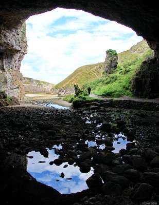 Smoo Cave, Durness
Looking out from Smoo Cave at Durness.  At 40m wide and 15m high this is said to be the largest sea cave entrance in the British Isles. [url=http://www.streetmap.co.uk/map.srf?X=241888&Y=967132&A=Y&Z=115/] Map location. [/url]
