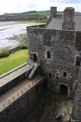 The South Tower, Blackness Castle
Looking down on the south tower from the roof of the central tower at Blackness Castle.  From you can see just how thick the curtain walls are.
