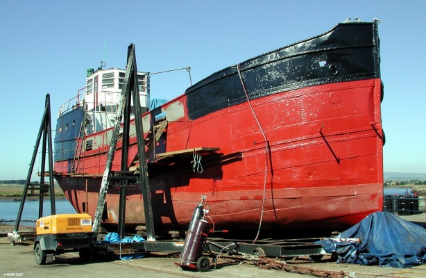 The Clyde Puffer, Spartan,  Scottish Maritime Museum, Irvine
Built by J Hay & Sons of Bowling in 1940 for the Ministry of War Transport as a steam Harbour lighter.  Originally named VIC 18, it was converted from Steam to Diesel in 1961 which explains why it is one of the few remaining of the 400 or so that were built to similar designs.
