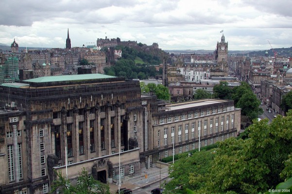 St Andrews House
A view of St Andrews House from Calton Hill.  Built in 1939 it is one of Scotland's most significant 'art deco' style buildings, although it was described less favourably by a former Scottish First Minister as 'fascist'.  
