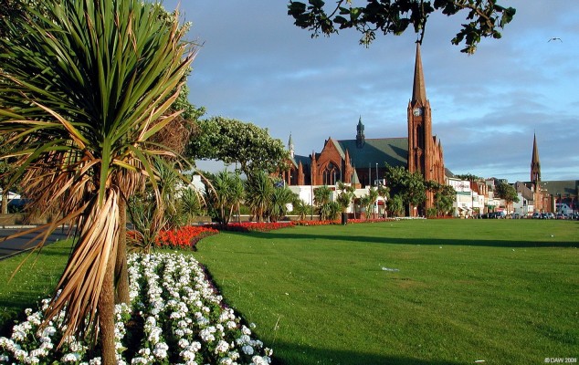 St Columba's Church, Largs
The evening sun illuminates the red sandstone of [url=http://www.largscolumba.com/]St Coumba's[/url] Church on Largs sea front.  The church was built in 1892 and the clock tower stands 150ft tall.  The spire in the distance is that of the Clark Memorial Church.

