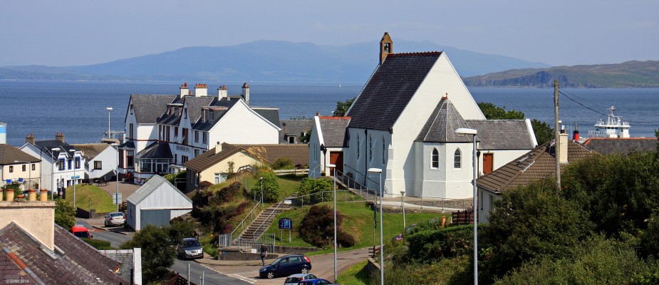 St Columba's Church, Mallaig
Overlooking St Columba's Parish church towards the sounds of Sleet and the Isle of Skye beyond.  The Church was built in 1903 and since 2008 has had a united congregation with Arisaig. [url=http://streetmap.co.uk/map.srf?X=167543&Y=796732&A=Y&Z=115/] Map location. [/url]
