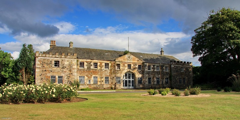The former Stables & Coach House at Eglinton Country Park
Built in 1792, it is thought some of the stone may have come from the ruins of Kilwinning Abbey not far away.  In more recent times a factory was built at the rear and this building was used as offices but it is now empty and awaiting a new use. [url=http://www.streetmap.co.uk/map.srf?X=231907&Y=642115&A=Y&Z=120/] Map location. [/url]

