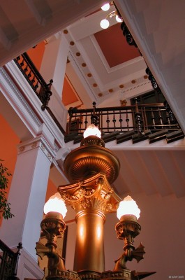 The Main Staircase, Clydeport Building, Glasgow
Built in 1886 for what was then the Clyde Navigation trust, today it is the headquarters of Clydeport.  [url=http://www.streetmap.co.uk/map.srf?X=258593&Y=664961&A=Y&Z=110/] Map location. [/url]
