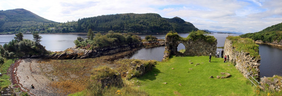 The ruins of Strome Castle
This 15th century castle was a focus for the fighting between Clan MacDonald and Clan Mackenzie.  The final conflict was in 1602 when the MacDonalds had been under siege by the Mackenzies for a long time.  The story goes that water was accidentally poured in barrels of Gunpowder forcing the Macdonalds to surrender. [url=http://streetmap.co.uk/map.srf?X=186280&Y=835361&A=Y&Z=120/] Map location. [/url]
