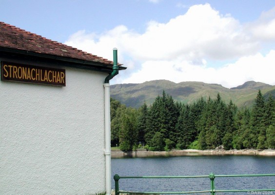 Stronachlachar
The only reason this picture is here is because I like the name :-) Stronachlachar lies on the western shore of Loch Katrine. The SS Sir Walter Scott stops in here on its cruises of the Loch. 
