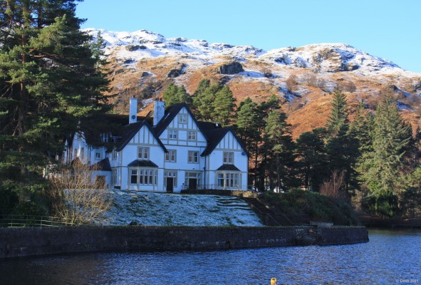 Stronachlachar Lodge, Loch Katrine
Stronachlacher Lodge sits just next to the Pier at Stronachlachar on Loch Katrine.  It was built in 1888 to accommodate the ever increasing number of tourists coming to the area and arrive here by steamer across the Loch.  Today it available in its entirety as a holiday rental, if you need to ask the price you probably can't afford it.  [url=http://streetmap.co.uk/map?X=240466&Y=710240&A=Y&Z=115/] Map location. [/url]
