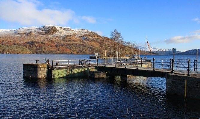 Stronachlachar Pier, Loch Katrine
The pier at Stronachlachar, in summer time the steamer Sir Walter Scot calls in here on its cruises of the Loch. [url=http://streetmap.co.uk/map?X=240459&Y=710253&A=Y&Z=120/] Map location. [/url]
