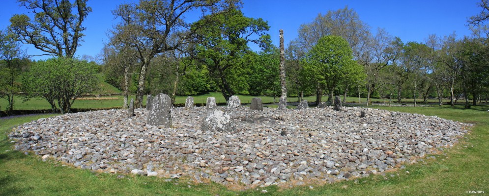 Templewood Stone Circle, Kilmartin Glen
Dating from some time before 3000 BC and thought to have been in use for more than 2000 years as a ritual and funerary site.  The name Templewood came about in Victorian times when the trees were planted around the site.
