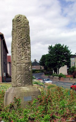 The Arthurlie Stone
There is some debate as to the age of this celtic patterned stone but it is thought to date from at least 1452.  At one time it lay across a stream as a footbridge.  Today it has a prominent position on Springhill Road close to the Arthulie estate it was found on.
