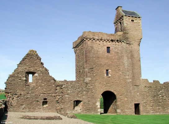 The Gatehouse, Crossraguel Abbey, Ayrshire
Crossragual Abbey is one of the lesser known Abbey's of Scotland.  It lies immediately beside the busy A77 road just outside Maybole.  It has an interesting mixture of total ruins and relatively well preserved buildings.  The gatehouse was built around 1530, the viewpoint at the top can be reached by stairs and gives a spectacular view over the whole site.

