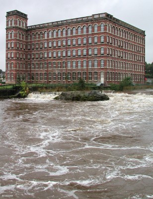 The Anchor Mill and The Hammils, Paisley
A view of Anchor Mill when the river Cart is in spate.  The Hammils are the rocks just in fron of the Mill where the river drops about 15ft. [url=http://www.streetmap.co.uk/map.srf?X=248627&Y=663687&A=Y&Z=120/] Map location. [/url]
