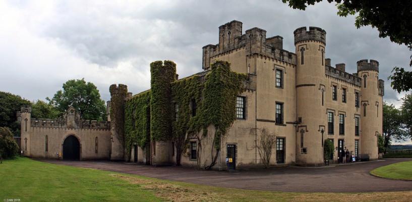 The Binns, near Linlithgow
The family seat of the Dalyell family since the 17th century, the house is now in the ownership of the National Trust and is open to the public.  The late MP, Tam Dalyell, (made famous for his 'west Lothian question') still lived in part of the house at the time of this photo.  If you look closely at the entrance, the gentleman with the walking stick is in fact Tam Dalyell who  enjoyed meeting those visiting the house.
