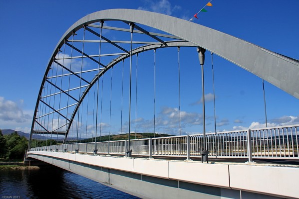 The Bridge at Bonar Bridge
The first Bridge was built here in 1812, before that the village was just known as Bonar.  The present day bridge dates from 1973.  Although very impressive, the traffic crossing is quite sparse since the new crossing of the Dornoch Firth was opened in the 1980's.  This has left Bonar Bridge on a 20 mile detour from the main A9, but still worth a visit. [url=http://www.streetmap.co.uk/map.srf?X=261000&Y=891524&A=Y&Z=120/] Map location. [/url]
