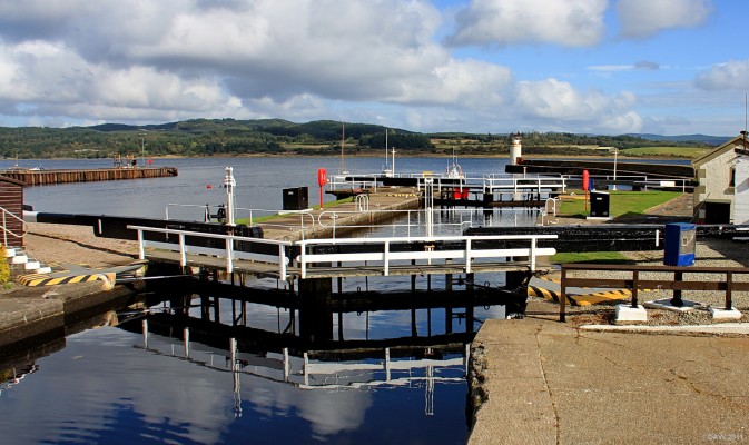 The Crinan Canal, Ardrishaig
Looking out across Loch Gilp from the end of the Crinan Canal at Ardrishaig.  The Crinan Canal was opened in 1801 and is still in use today allowing boats heading north from the Clyde to cut the long sail round the Mull of Kintyre. [url=http://www.streetmap.co.uk/map.srf?X=185261&Y=685260&A=Y&Z=115/] Map location. [/url]
