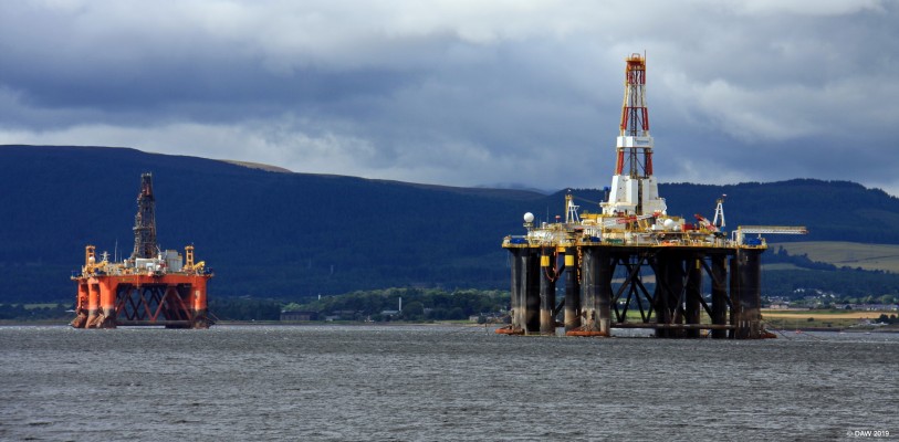 The Cromarty Firth
Surplus Oil rigs anchored in the Cromarty Firth in 2016.
