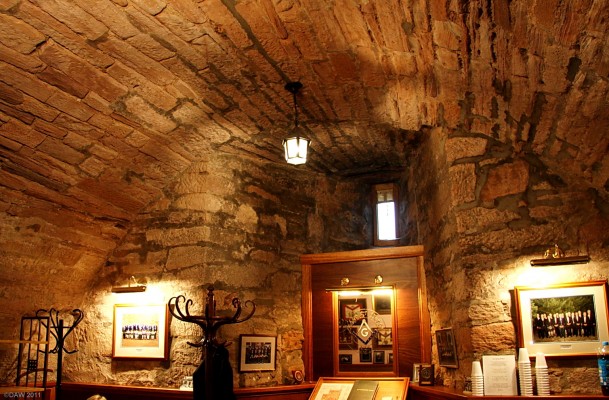 The Ghost of Barr Castle
With a bit of imagination you might be able to see a face in the rear wall in this photo taken in the ground floor at Barr Castle.  If you can't see it then there's always the impressive vaulted roof.
