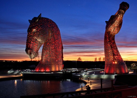 The Kelpies at dusk
