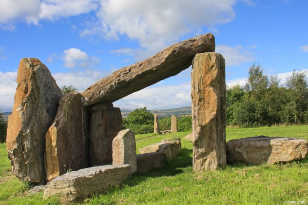 The comet shelter, Crawick
You could easily think this is some kind Neolithic burial chamber.  But it is actually a series of boulders and rocks that depict a comet collision at the Crawick Multiverse.  Its also a convenient place to shelter from a rain shower!
