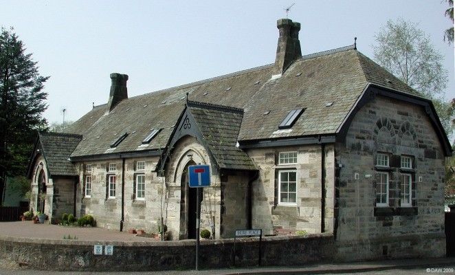 The Old school Hall, Uplawmoor
Built in 1877 as a primary school it was used until 2000 after which it was converted into private houses.  [url=http://www.streetmap.co.uk/map.srf?X=243525&Y=655227&A=Y&Z=115/] Map location. [/url]
