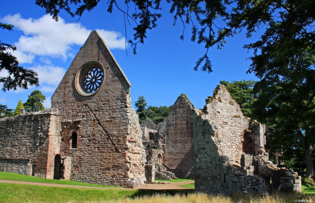 The ruins of Dryburgh Abbey
The Rose Window at the ruins of the 12th century Dryburgh Abbey.
