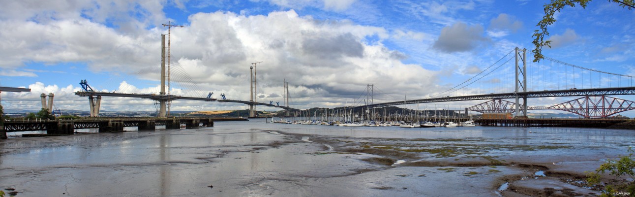 The Three Bridges, August 2016
A view of all three River Forth Bridges taken in August 2016 from Port Edgar.  [url=http://streetmap.co.uk/map.srf?X=312011&Y=678586&A=Y&Z=120/] Map location. [/url]
