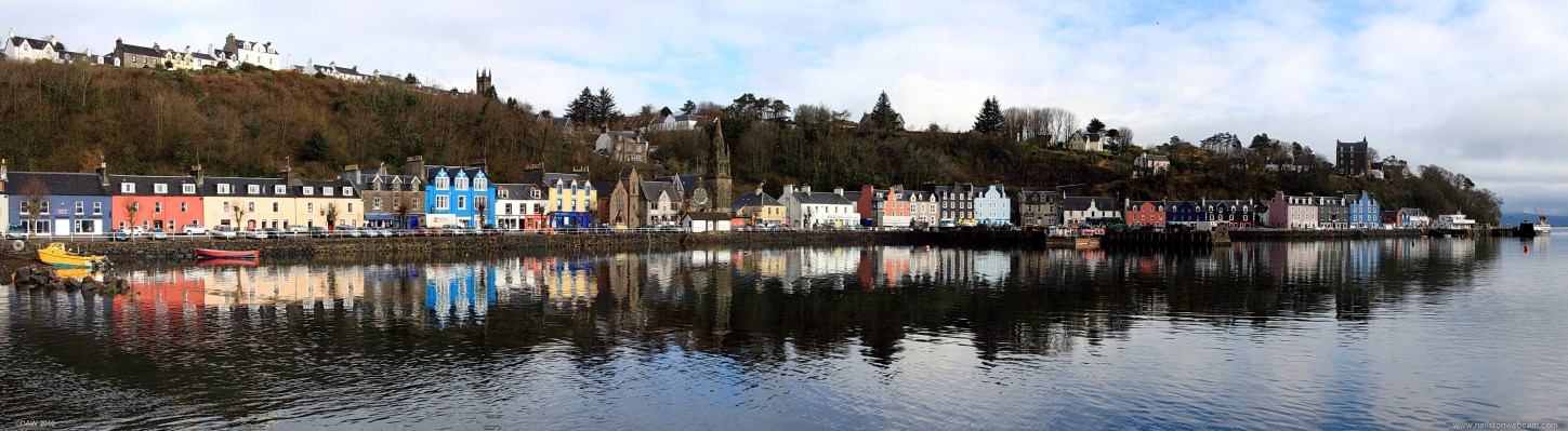 Tobermory sea front panorama
An early spring view along the sea front at Tobermory, known for its colourfully painted houses.  On a sunny day it looks even better.
