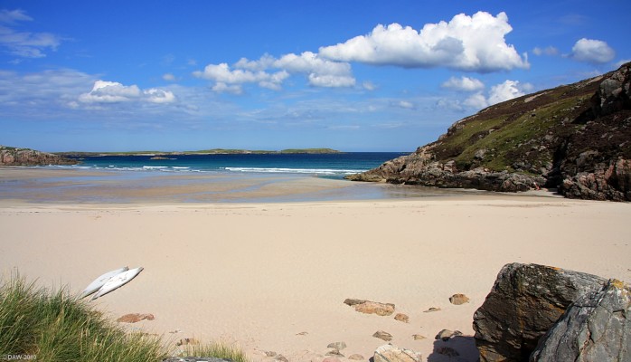 The beach at Traigh Allt Chailgeag
[url=http://www.streetmap.co.uk/map.srf?X=244306&Y=965501&A=Y&Z=115/] Map location. [/url]
