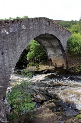Tummel Bridge, River Tummel
Built in 1733, it is steeply arched and narrow, typical of the bridges made by General Wade at the time of the construction of the military roads.  They came about as a result of the Jacobite uprising of 1715.  Wade's successor, William Caulfield, was famously quoted as saying, 'If you'd seen these roads before they were made, you'd lift up your arms and bless General Wade'. [url=http://www.streetmap.co.uk/map.srf?X=276218&Y=759160&A=Y&Z=115/] Map location. [/url]
