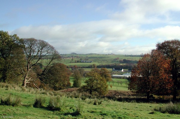 View over Caldwell Golf Course
Looking out from Caldwell Estate.  The fairways of caldwell Golf Course can be seen at the bottom of the hill and then the green houses of McLaren's Nursery.
