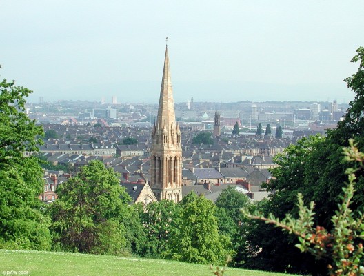 View from Queens Park, Glasgow
Queens Park is a park with great vistas.  This view takes in the impressive steeple of Queens Park [url=http://www.qpbc.org/visitor/qp_overview.html/]Baptist Church[/url] and looking horth over the city.

