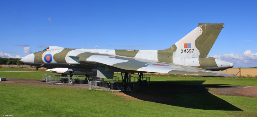 Avro Vulcan XM597, Museum of Flight, East Fortune, 2017
The Vulcan B2 was strategic nuclear bomber designed in the 1950's.  This particular example dates from 1963 and is one of only two of the Vulcan fleet that saw action.  It was involved in the bombing of Port Stanley Airport during the 1982 Falklands war.  But on one of those missions XM597 was forced to divert to Brazil due to a broken refueling probe.  It was held there until the end of the conflict.
