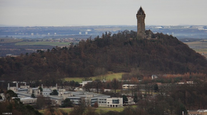 The Wallace Monument and Stirling University
Taken from above Bridge of Allan on a dreich and very cold January morning. [url=http://www.streetmap.co.uk/map.srf?X=280060&Y=697797&A=Y&Z=115/] Map location. [/url]
