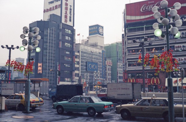 Wet day in Tokyo, 1986
Notice the MacDonalds across the road.
