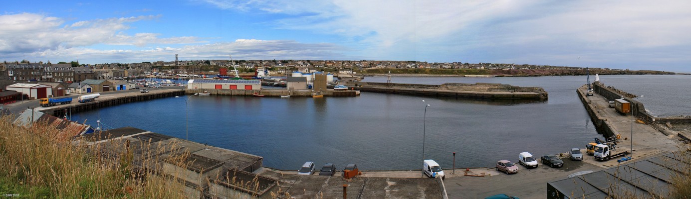 Wick Harbour
It is said that in the early 19th century you could walk from one side of Wick harbour to the other by stepping from one fishing boat to another there were so many boats.
