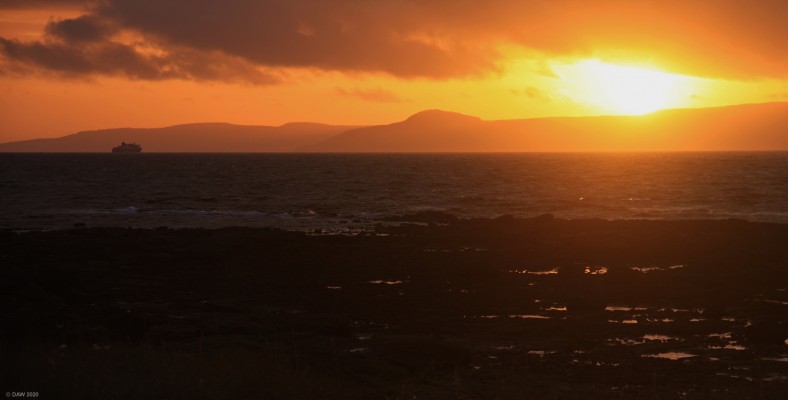 Winter Sun, Seamill
Looking out to Arran on a winter day from Seamill beach.  The Arran ferry can be see heading to Brodick and you can just make out the outline of the Holy Isle.  [url=http://streetmap.co.uk/map.srf?X=221203&Y=645360&A=Y&Z=115/] Map location. [/url]
