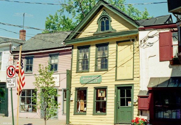 Jeanine-Louise Antique shop, Frenchtown, NJ, 1989
I particularly liked what appears to be a door out on to the street on the first floor.
