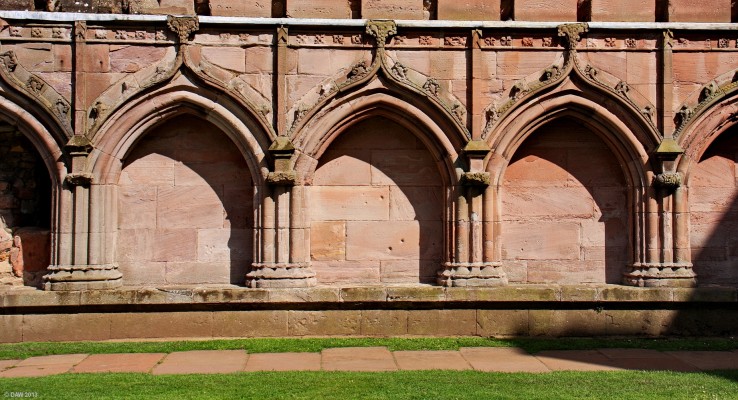 Cloisters, Melrose Abbey
The remains of the cloisters at the ruins of Melrose Abbey.
