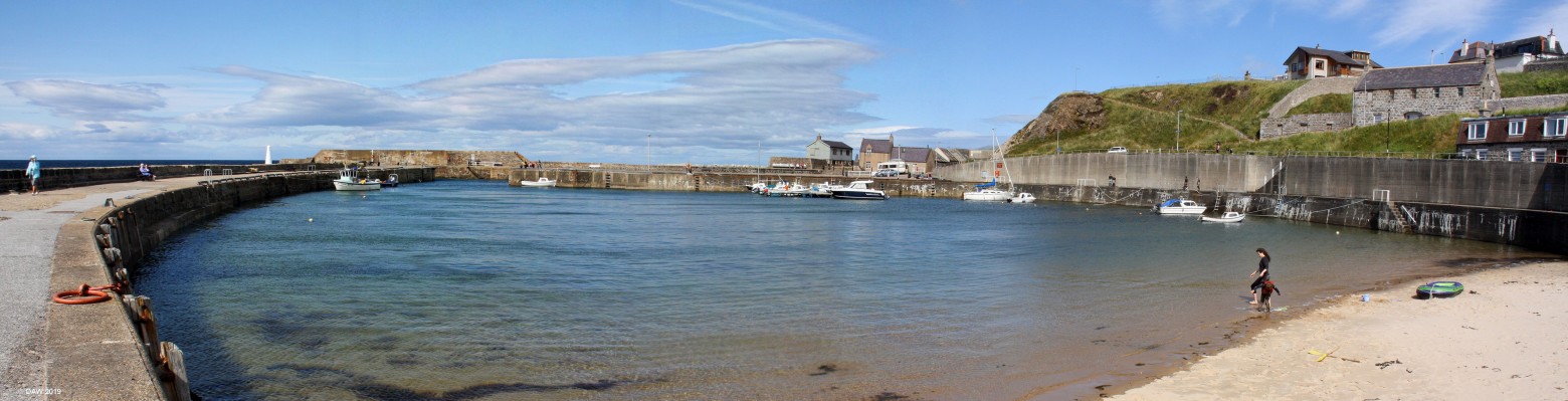Cullen Harbour, Moray
Today Cullen harbour is somewhat devoid of boats, it was developed in the 1880s for sailing fishing boats but the tidal nature of the harbour meant other larger harbours took over as time went on.  [url=http://streetmap.co.uk/map.srf?X=350990&Y=867285&A=Y&Z=115/] Map location. [/url]
