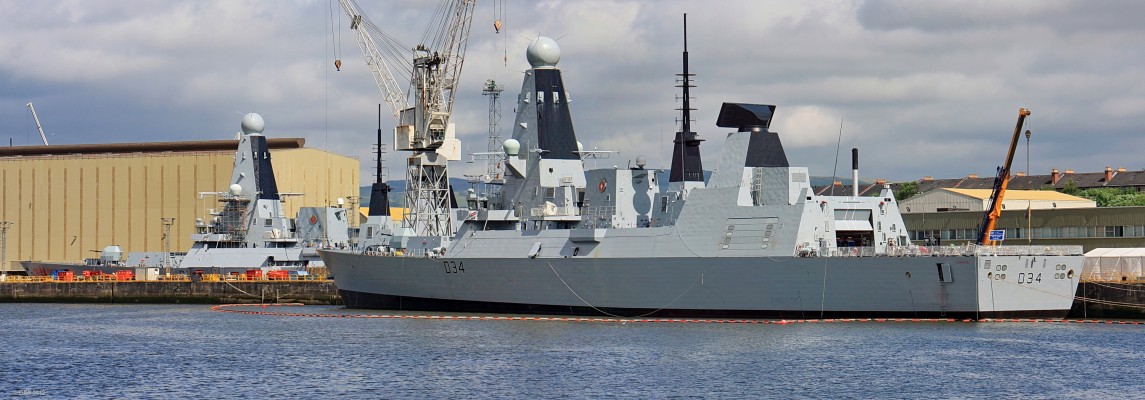 Diamond and the Dragon, 2010
Taken Scotstoun on the Clyde in June 2010 not long before HMS Diamond completed her contractor sea trials.  HMS Dragon is still fitting out in dry dock behind.  [url=http://www.streetmap.co.uk/map.srf?X=252175&Y=667445&A=Y&Z=120/] Map location. [/url]
