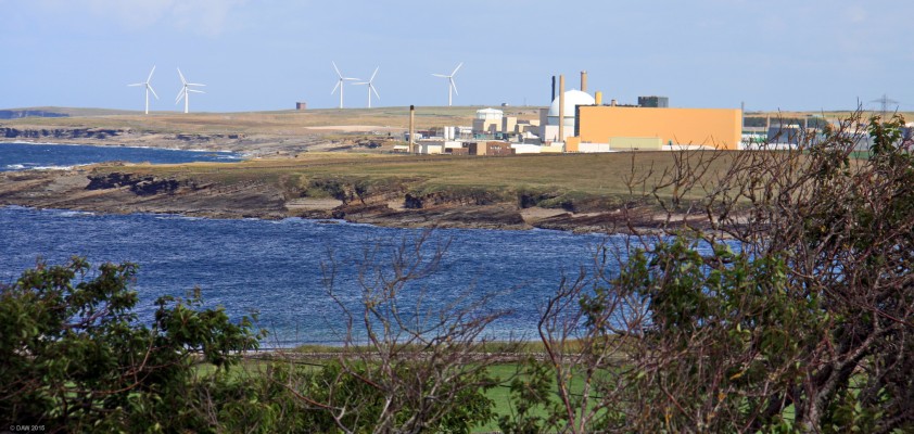 Dounreay from Sandside House
A view of Dounreay Nuclear Site from the gardens of Sandside House.  The owner of the house and estate famously won a case against the govt. for contamination of Sandside Beach by radioactive particles discharged into the sea through a pipleline from the site. [url=http://streetmap.co.uk/map.srf?X=295261&Y=965240&A=Y&Z=115/] Map location. [/url]
