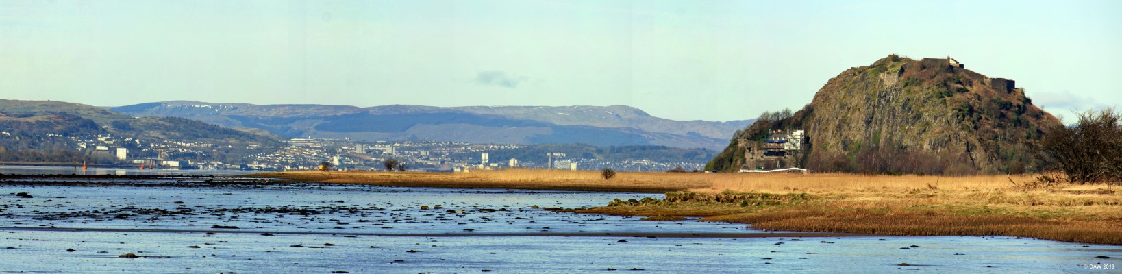 Dumbarton Rock and Castle
Dumbarton Castle has the longest recorded history of stronghold in Scotland.  Even as far back as the Iron Age there is archaeological evidence of settlement.  Most of what you see today dates from the 18th century but the castle had many incarnations between the Iron Age and that time.  Those who climb its 557 steps are rewarded with great views over the Clyde and north of Dumbarton.  [url=http://streetmap.co.uk/map.srf?X=242299&Y=673887&A=Y&Z=120/] Map location. [/url]
