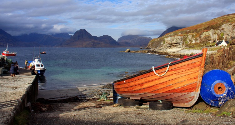 The Cuillins from Elgol, Skye
Arguably one of the best views in the British Isles.  Looking across Loch Scavaig towards the Cuillins.  Its worth visiting more than once, it never looks the same on any two days.  [url=http://streetmap.co.uk/map.srf?X=151622&Y=813569&A=Y&Z=115/] Map location. [/url]
